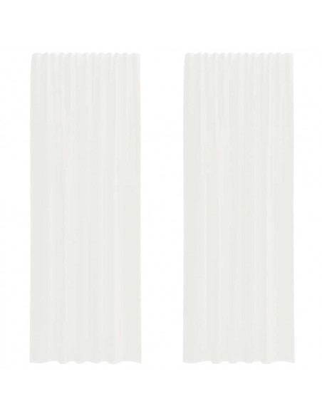 Tende in Voile con Passanti 2 pz Bianco 140x260 cm