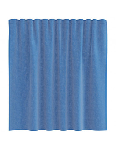 Tende in Voile con Passanti 2 pz Blu Reale 140x140 cm