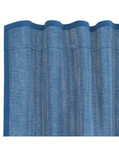Tende in Voile con Passanti 2 pz Blu Reale 140x140 cm
