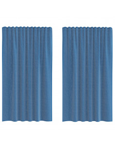 Tende in Voile con Passanti 2 pz Blu Reale 140x175 cm 2