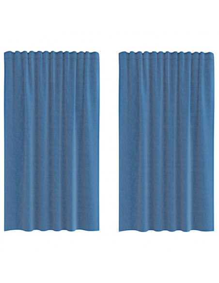 Tende in Voile con Passanti 2 pz Blu Reale 140x175 cm