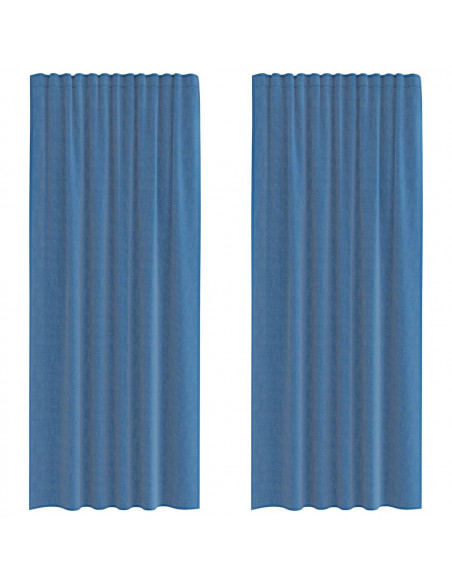 Tende in Voile con Passanti 2 pz Blu Reale 140x245 cm