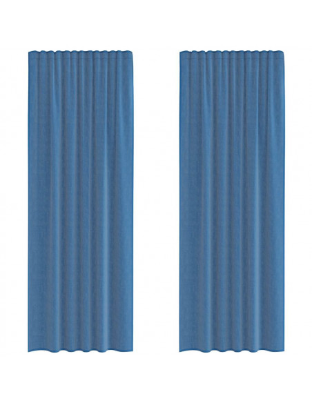 Tende in Voile con Passanti 2 pz Blu Reale 140x260 cm