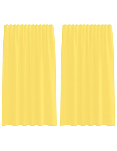 Tende in Voile con Passanti 2 pz Giallo 140x175 cm 2