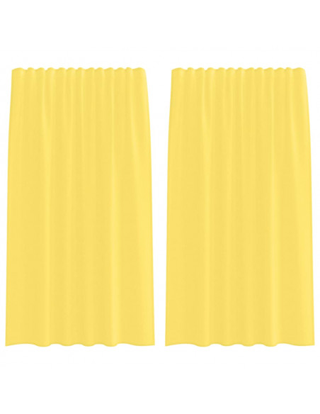 Tende in Voile con Passanti 2 pz Giallo 140x175 cm