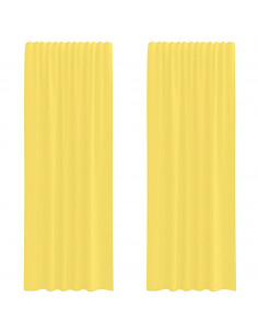 Tende in Voile con Passanti 2 pz Giallo 140x260 cm 2