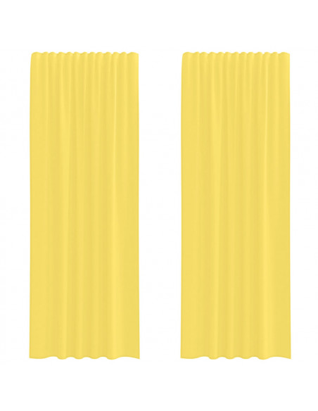 Tende in Voile con Passanti 2 pz Giallo 140x260 cm