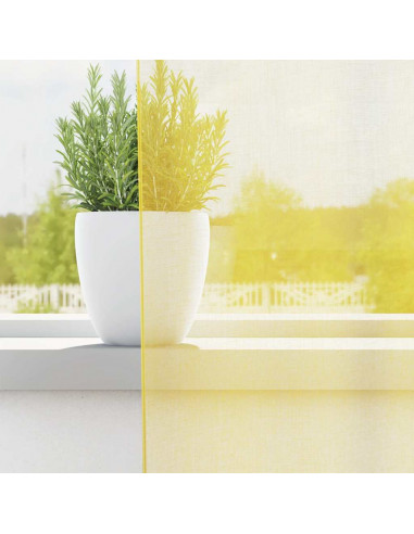 Tende in Voile con Passanti 2 pz Giallo 140x260 cm