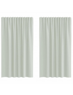 Tende in Voile con Passanti 2 pz Grigio Chiaro 140x175 cm 2