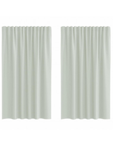 Tende in Voile con Passanti 2 pz Grigio Chiaro 140x175 cm