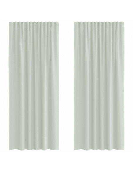 Tende in Voile con Passanti 2 pz Grigio Chiaro 140x225 cm