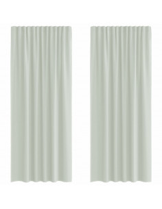 Tende in Voile con Passanti 2 pz Grigio Chiaro 140x245 cm 2