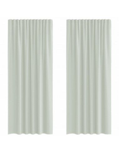Tende in Voile con Passanti 2 pz Grigio Chiaro 140x245 cm