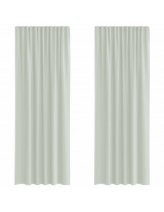 Tende in Voile con Passanti 2 pz Grigio Chiaro 140x260 cm 2