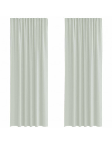 Tende in Voile con Passanti 2 pz Grigio Chiaro 140x260 cm