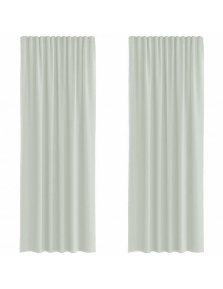 Tende in Voile con Passanti 2 pz Grigio Chiaro 140x260 cm