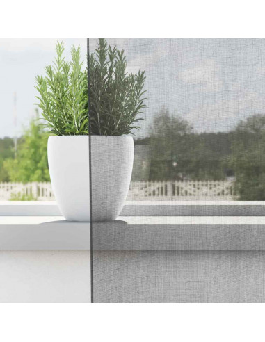 Tende in Voile con Passanti 2 pz Grigio Scuro 140x225 cm