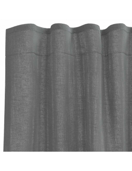 Tende in Voile con Passanti 2 pz Grigio Scuro 140x225 cm