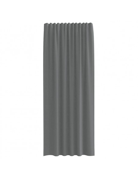 Tende in Voile con Passanti 2 pz Grigio Scuro 140x245 cm