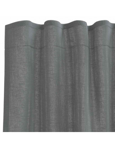 Tende in Voile con Passanti 2 pz Grigio Scuro 140x245 cm