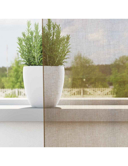 Tende in Voile con Passanti 2 pz Marrone Chiaro 140x260 cm