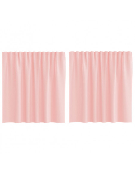 Tende in Voile con Passanti 2 pz Rosa 140x140 cm