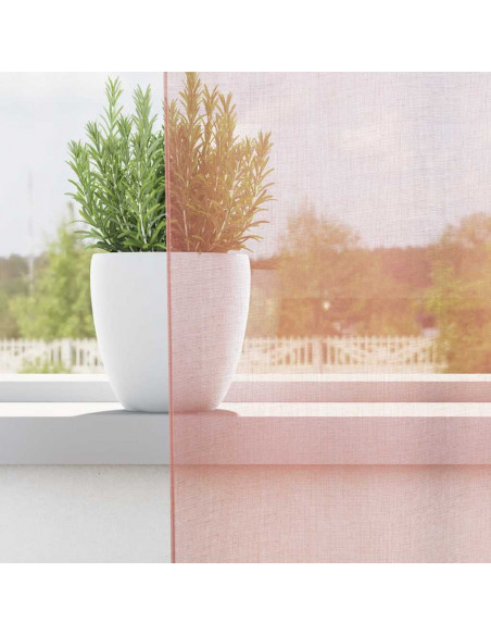 Tende in Voile con Passanti 2 pz Rosa 140x140 cm