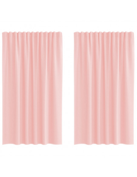 Tende in Voile con Passanti 2 pz Rosa 140x175 cm