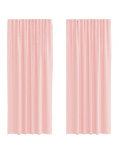 Tende in Voile con Passanti 2 pz Rosa 140x225 cm