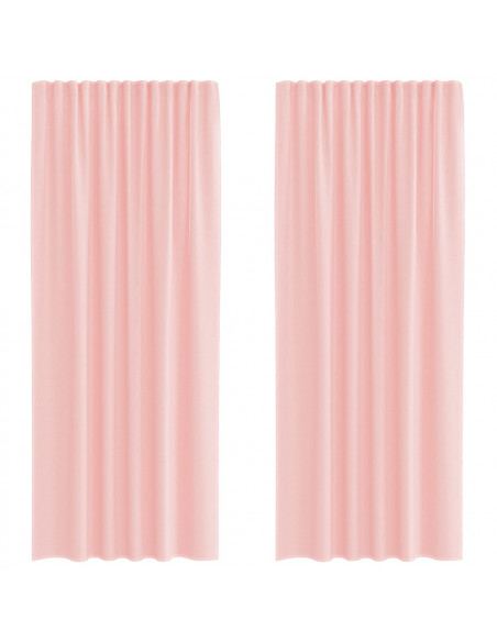 Tende in Voile con Passanti 2 pz Rosa 140x225 cm