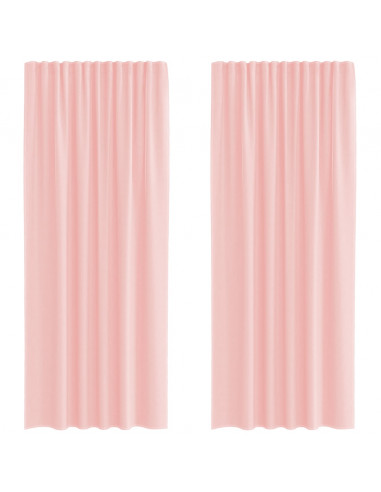 Tende in Voile con Passanti 2 pz Rosa 140x245 cm