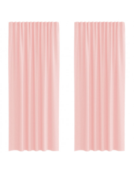 Tende in Voile con Passanti 2 pz Rosa 140x245 cm