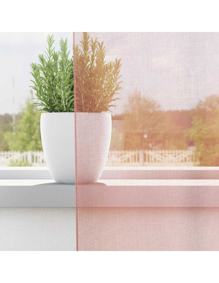 Tende in Voile con Passanti 2 pz Rosa 140x245 cm