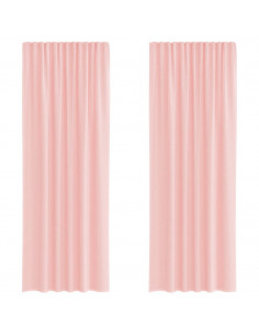 Tende in Voile con Passanti 2 pz Rosa 140x260 cm 2