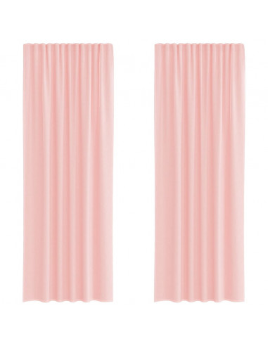 Tende in Voile con Passanti 2 pz Rosa 140x260 cm