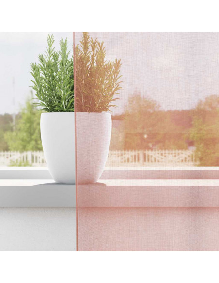 Tende in Voile con Passanti 2 pz Rosa 140x260 cm