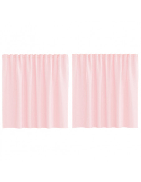 Tende in Voile con Passanti 2 pz Rosa Chiaro 140x140 cm