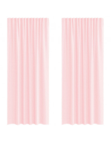 Tende in Voile con Passanti 2 pz Rosa Chiaro 140x245 cm