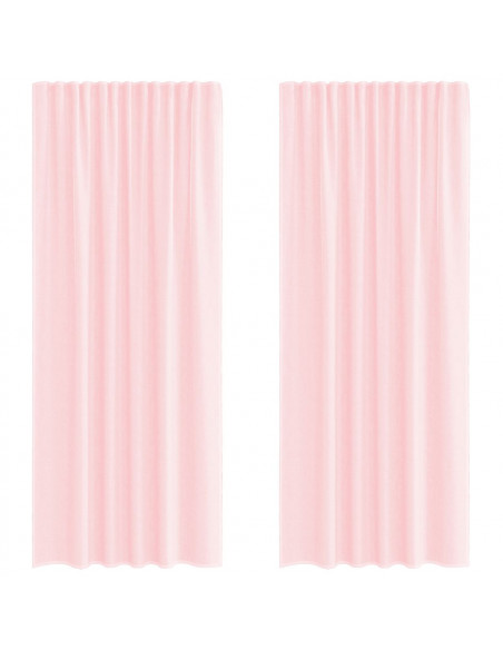 Tende in Voile con Passanti 2 pz Rosa Chiaro 140x245 cm