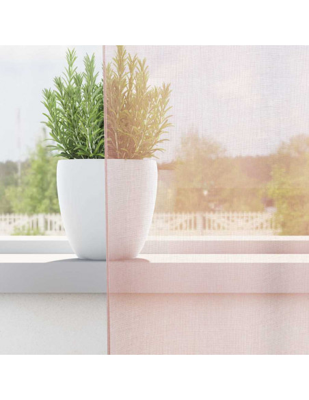 Tende in Voile con Passanti 2 pz Rosa Chiaro 140x245 cm