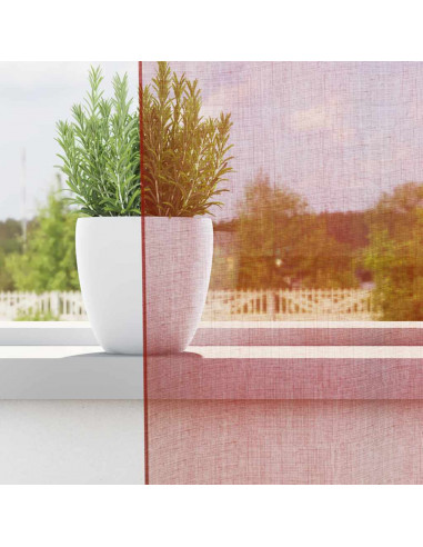 Tende in Voile con Passanti 2 pz Rosso Vino 140x260 cm