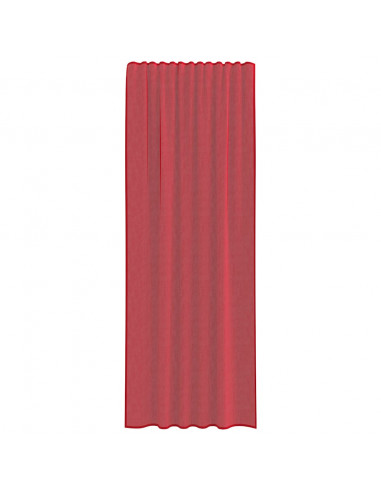 Tende in Voile con Passanti 2 pz Rosso Vino 140x260 cm