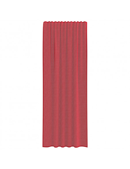 Tende in Voile con Passanti 2 pz Rosso Vino 140x260 cm