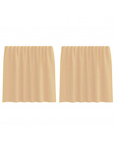 Tende in Voile con Passanti 2 pz Sabbia 140x140 cm 2