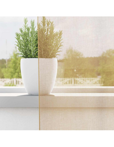 Tende in Voile con Passanti 2 pz Sabbia 140x225 cm