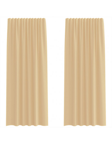 Tende in Voile con Passanti 2 pz Sabbia 140x245 cm