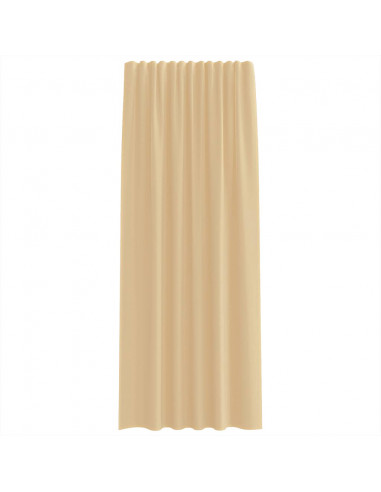 Tende in Voile con Passanti 2 pz Sabbia 140x245 cm