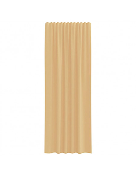 Tende in Voile con Passanti 2 pz Sabbia 140x260 cm