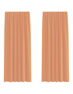 Tende in Voile con Passanti 2 pz Terracotta 140x245 cm 2