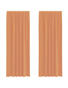 Tende in Voile con Passanti 2 pz Terracotta 140x260 cm 2
